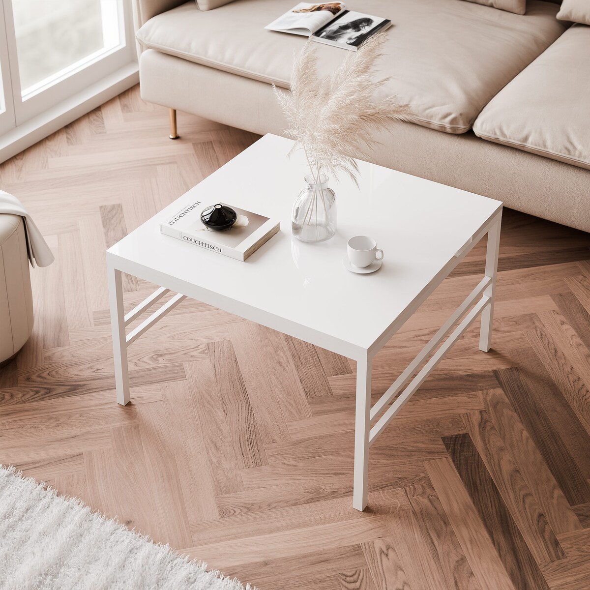Stolik kawowy BIAŁY POŁYSK 60cm FORMA