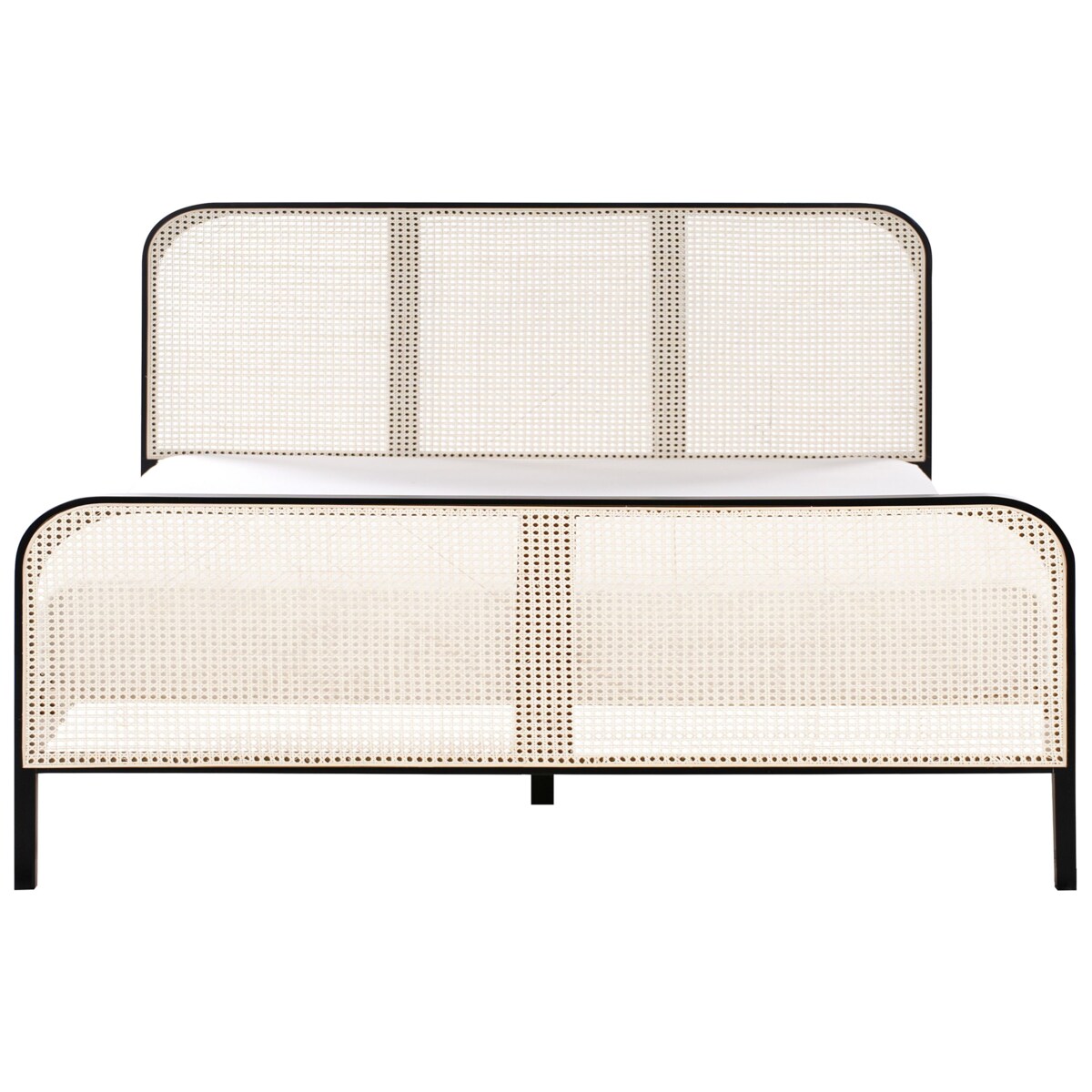 Łóżko Drewno sosnowe GONFARON 180 x 200 cm Czarny