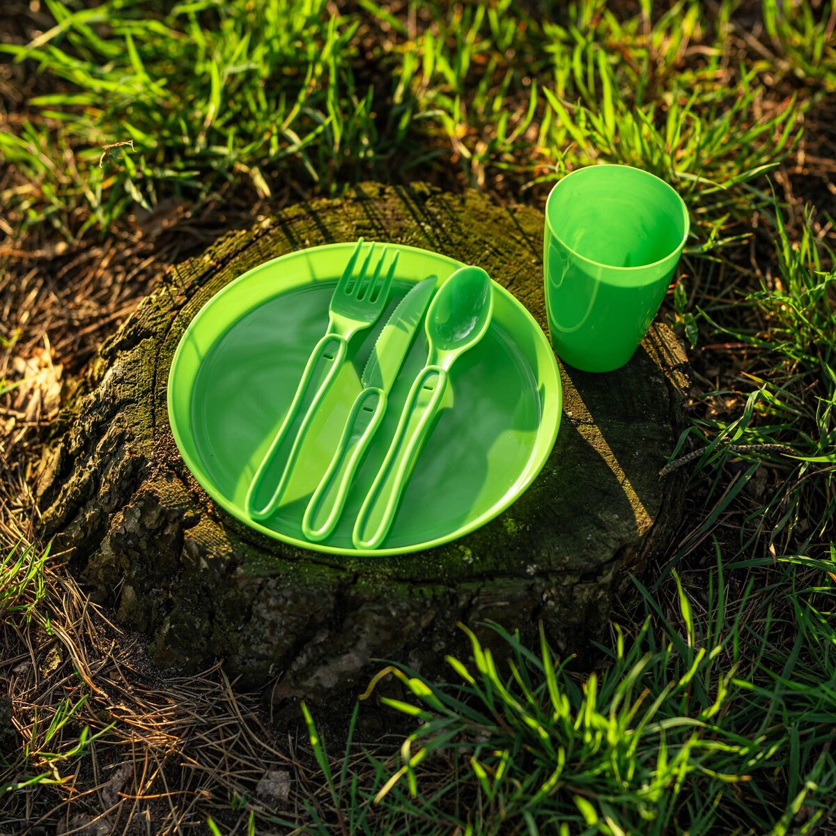 Zestaw Piknikowy W Pudełku 6 Osób 31 Elementów Kubki Talerze Sztućce
