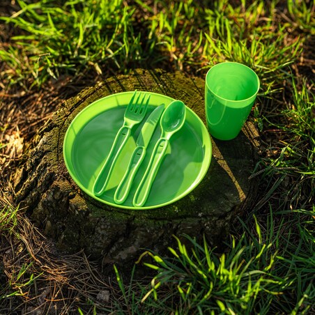 Zestaw Piknikowy W Pudełku 6 Osób 31 Elementów Kubki Talerze Sztućce