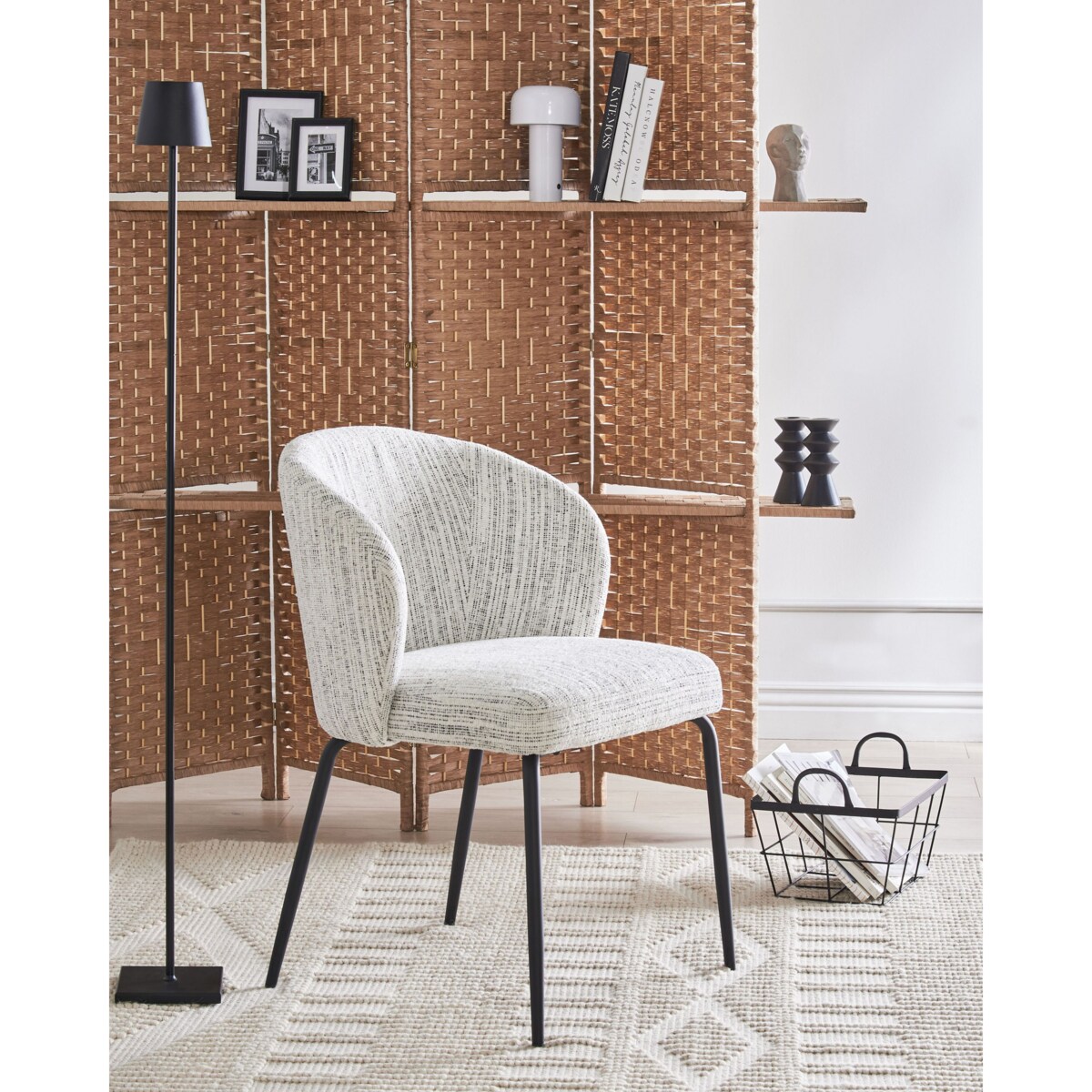 Krzesło do jadalni Zestaw 2 Tkanina Biały ZANA