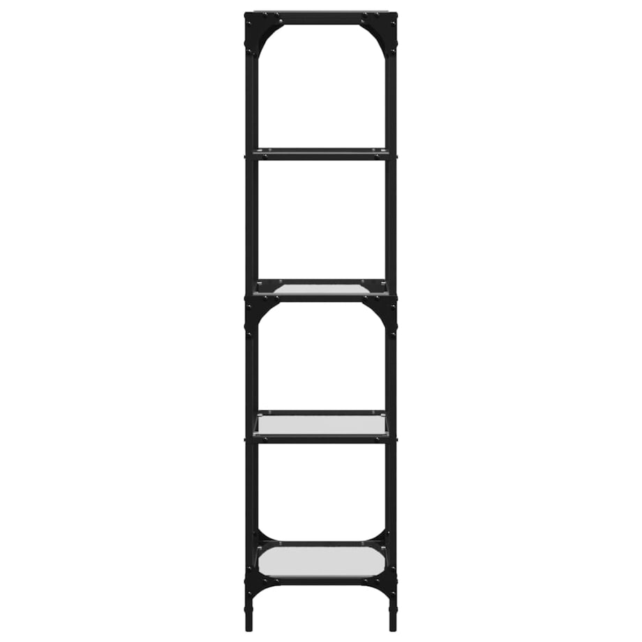 vidaXL Regał z przezroczystymi, szklanymi półkami, 40x30x123 cm, stal