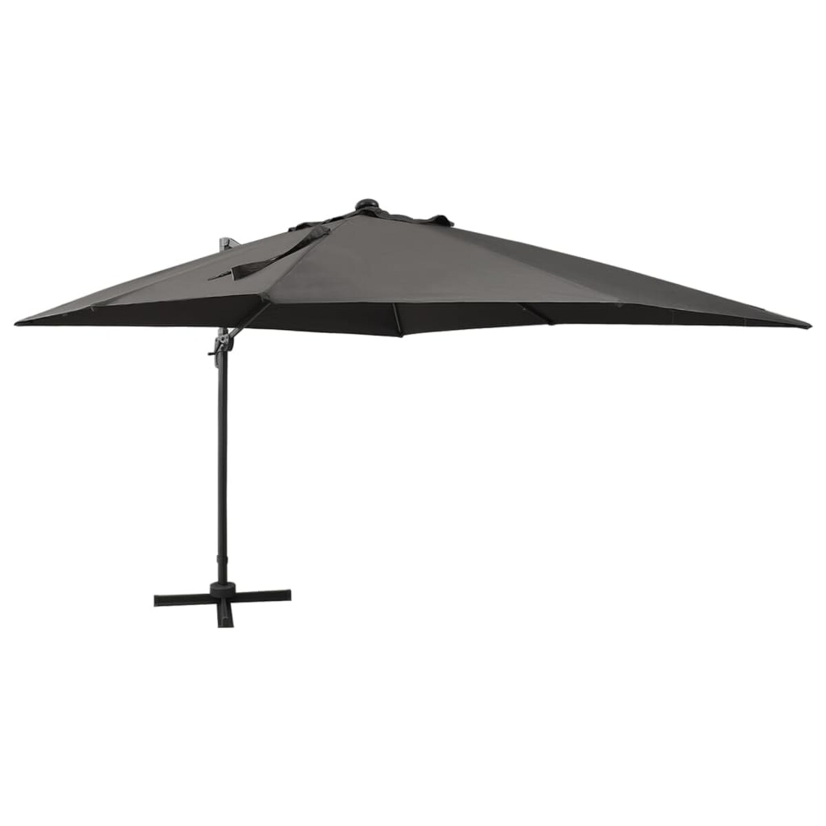 vidaXL Parasol wiszący z lampkami LED i słupkiem, antracytowy, 300 cm