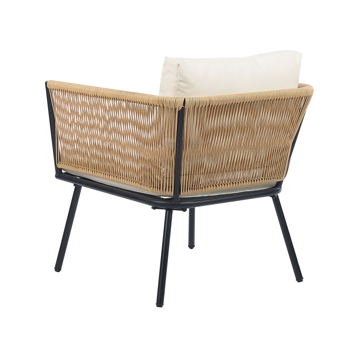 Zestaw mebli balkonowych z technorattanu naturalny z białym GARGANO