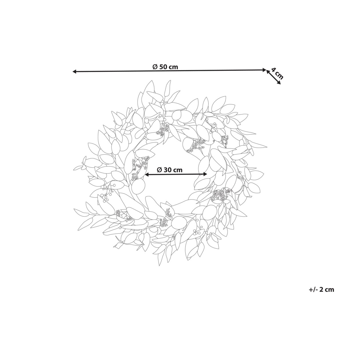 Wieniec dekoracyjny 50 cm zielony LENRUN