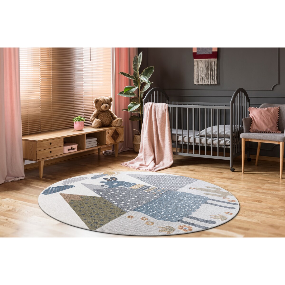 Dywan BONO 8275 koło Lama kremowy / jasny koło 120 cm