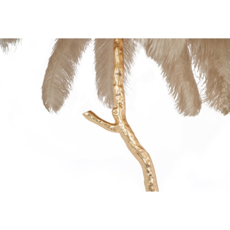 Lampa podłogowa glamour TIFFANY JL0019.BEIGE ptasie pióra mosiądz beżowa