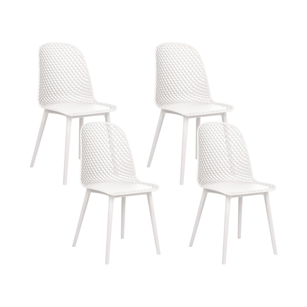 Zestaw 4 krzeseł do jadalni biały EMORY