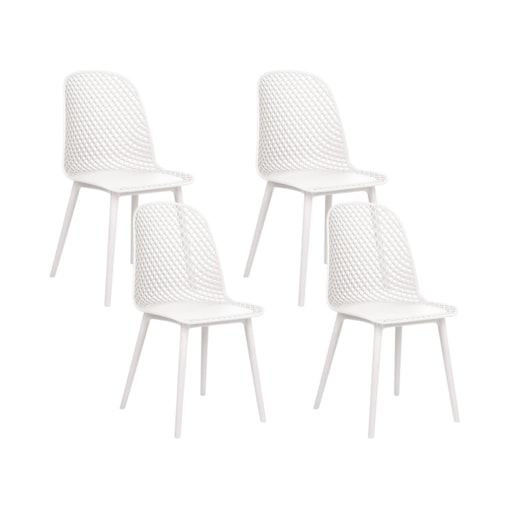 Zestaw 4 krzeseł do jadalni biały EMORY