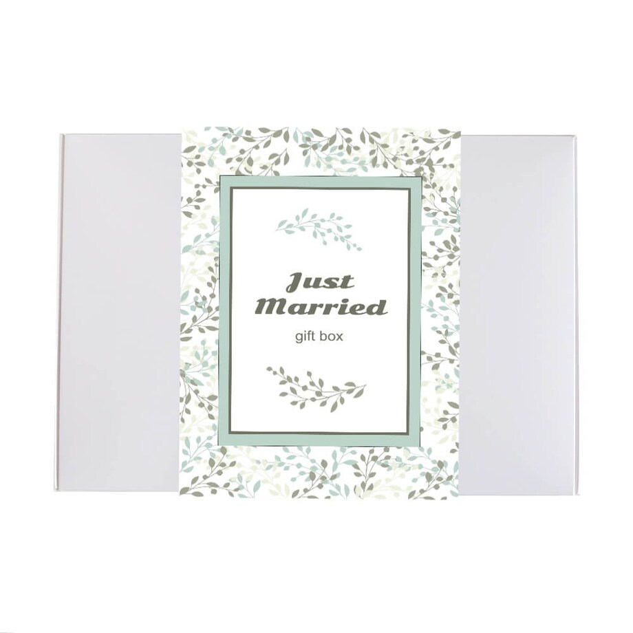 Zestaw prezentowy na ślub ŚLUBNE ŻYCZENIA. Zestaw 20 saszetek - 20x 10g z kawą mieloną o różnych smakach, herbata czarna Szczęście 120g, herbata biała Zdrowie 60g i dwa poręczne zaparzacze