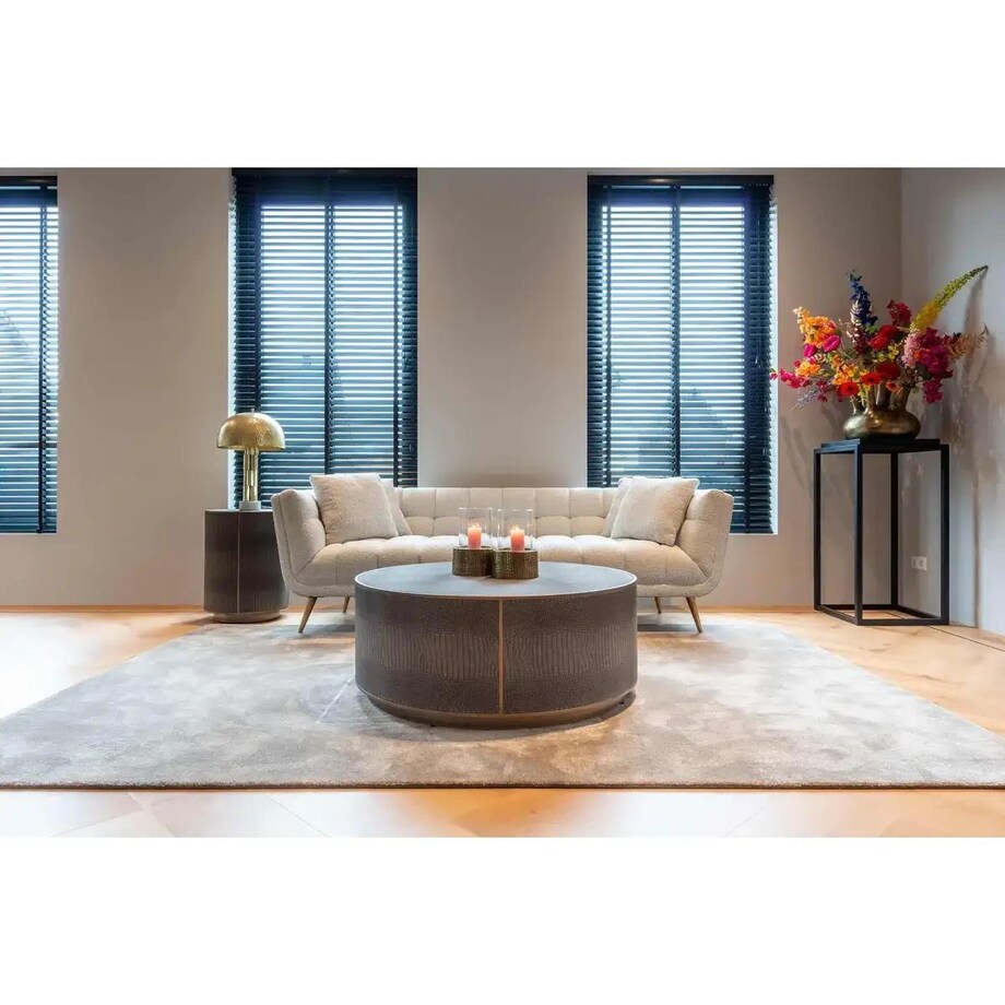 Okrągły stolik kawowy Classio 7532 Richmond Interiors teksturowany elegancki brązowy