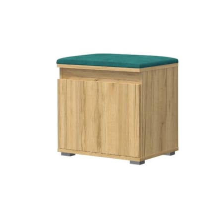 Szafka na buty z siedziskiem SINGAPUR 50 dąb craft/zielona