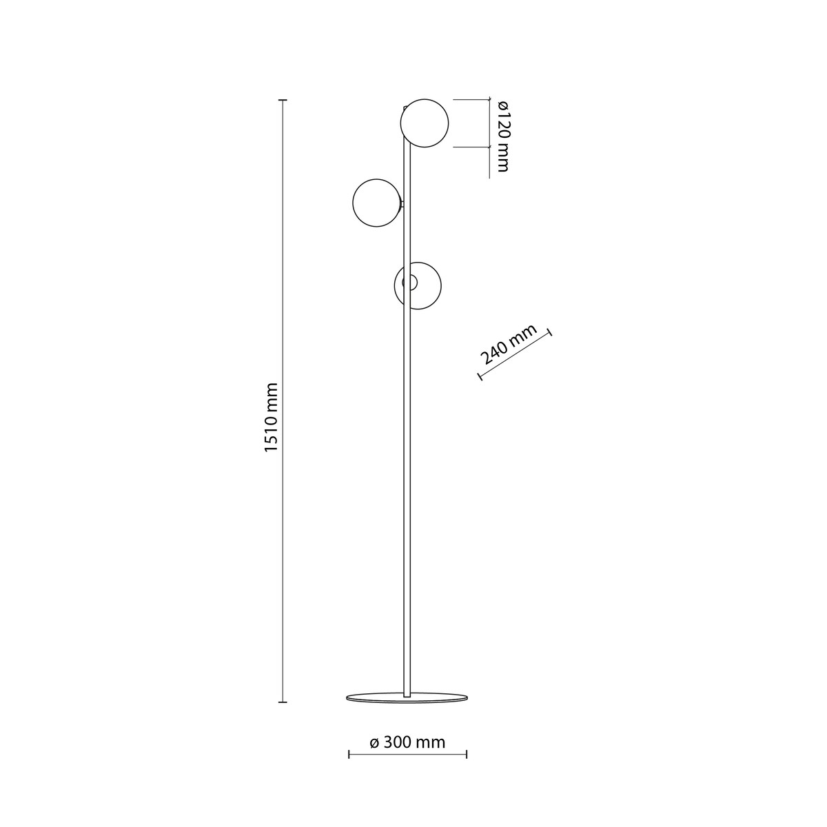 Lampa podłogowa TK Lighting ESTERA BLACK 5717 czarna 3xG9 nowoczesna do salonu i sypialni