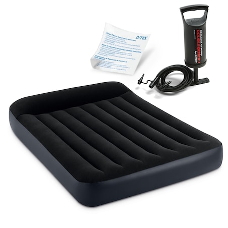 Materac dmuchany Intex dwuosobowy z pompką tłokową 191x137x25 cm