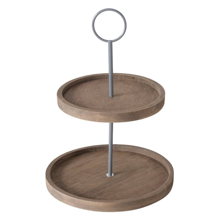 Patera dekoracyjna drewniana SAMINA, dwa poziomy, wys. 35 cm