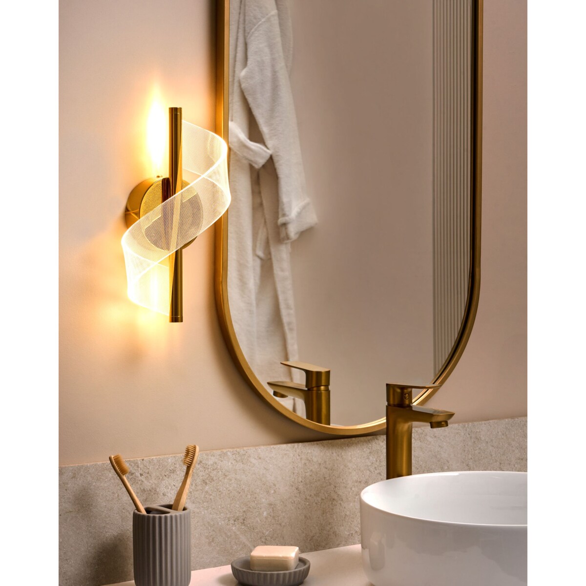 Lampa ścienna LED SARELA Metal Złoty