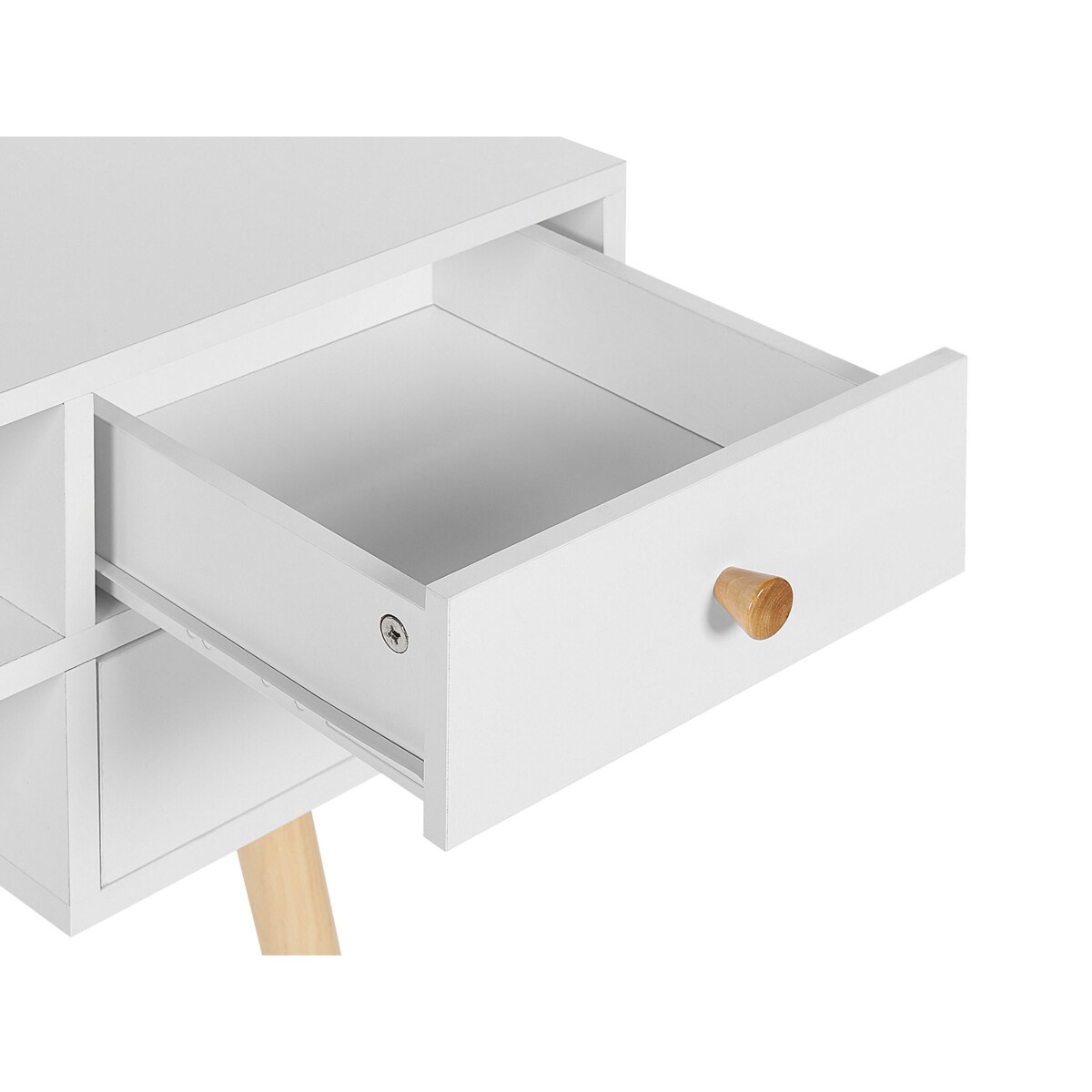 Biurko z szufladami i półką 110 x 55 cm białe LEVIN