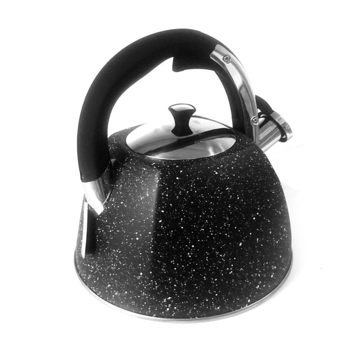 Czajnik stalowy z gwizdkiem 2.2L indukcja gaz czarny marmur KLAUSBERG