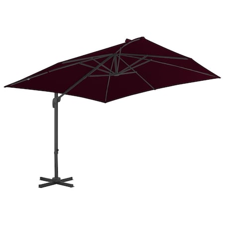 vidaXL Parasol wiszący z aluminiowym słupkiem, 300x300 cm, bordowy