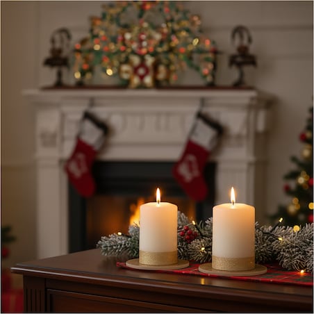 Podkładka Podstawka Pod Świecę Dekoracyjna Złota Z Brokatem 15 cm