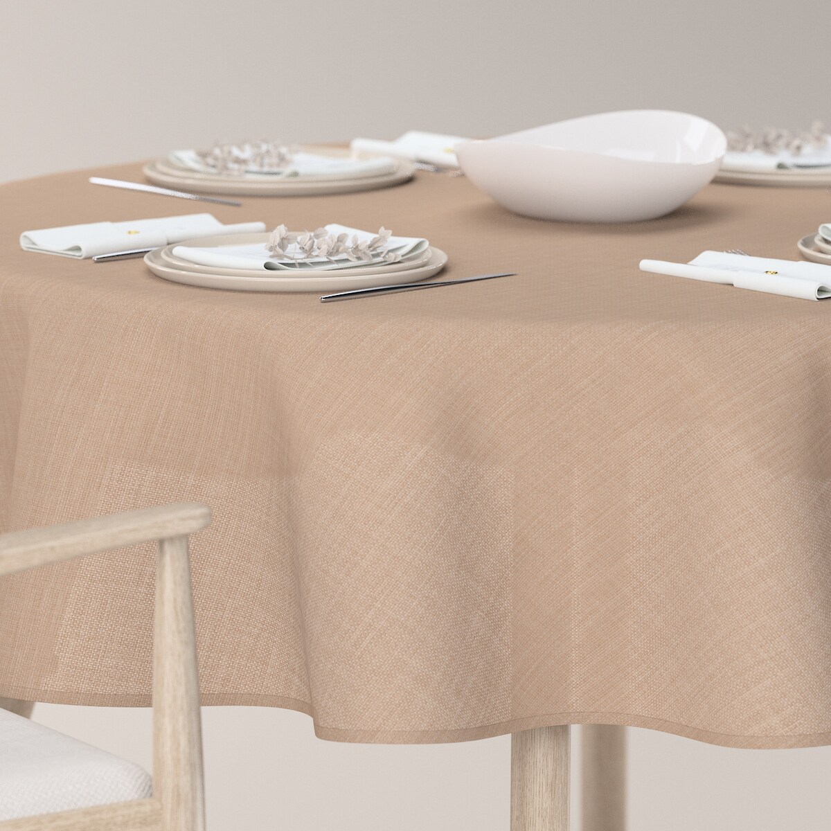 Obrus okrągły 160 x 160 cm herbaciany