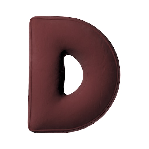 Poduszka literka D, bordowy, 30x40cm, Posh Velvet