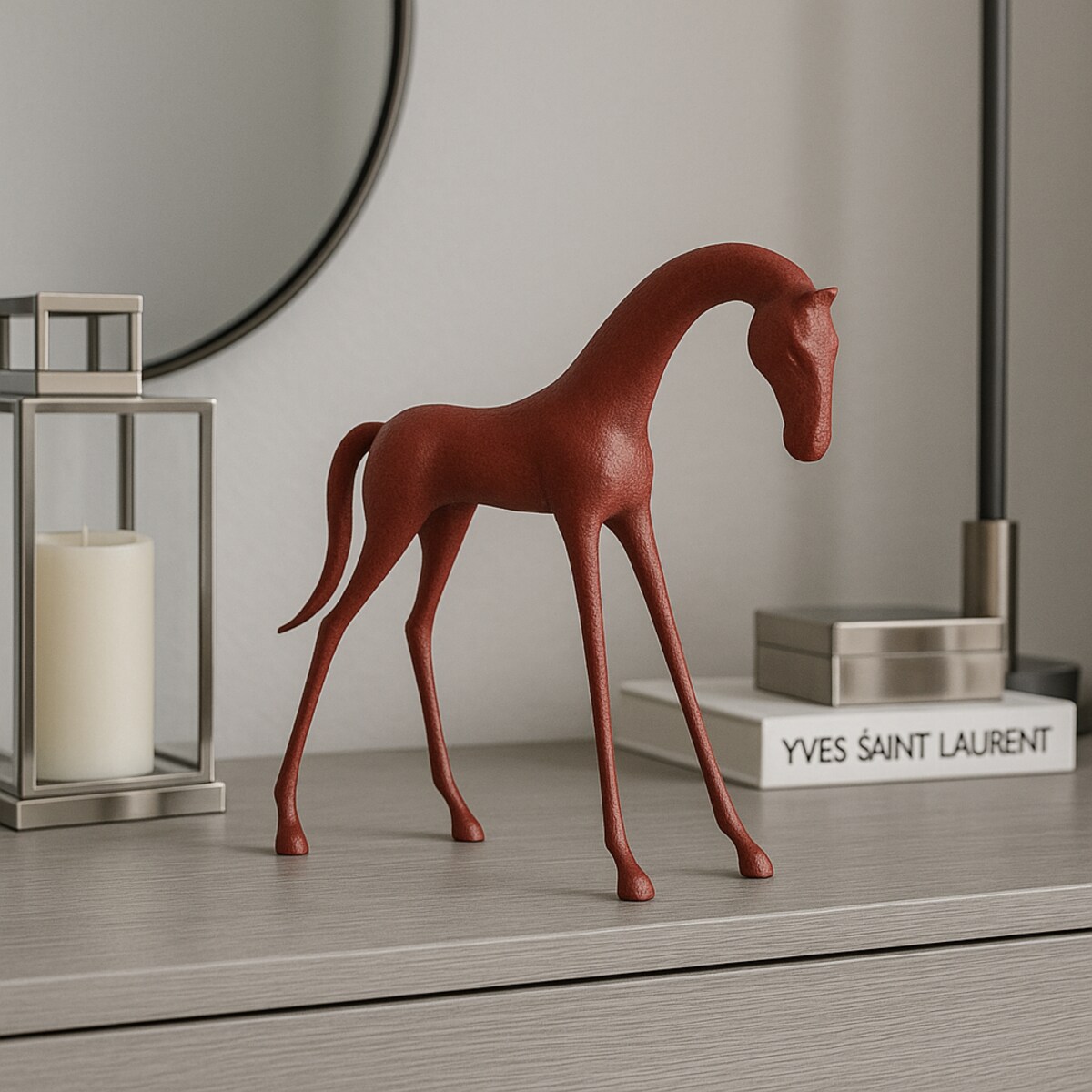 FIGURKA DEKORACYJNA COCO S CZERWONY