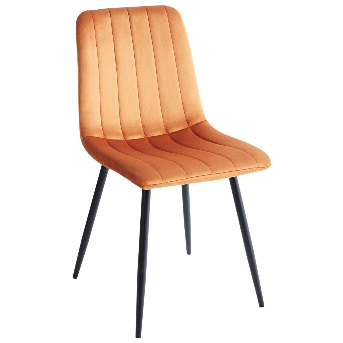 Zestaw 4 krzeseł do jadalni KALISPELL Welur Pomarańczowy