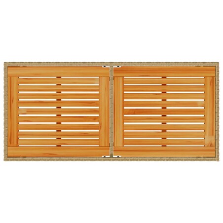 vidaXL Stół ogrodowy z akacjowym blatem, beżowy, 115x54x74 cm