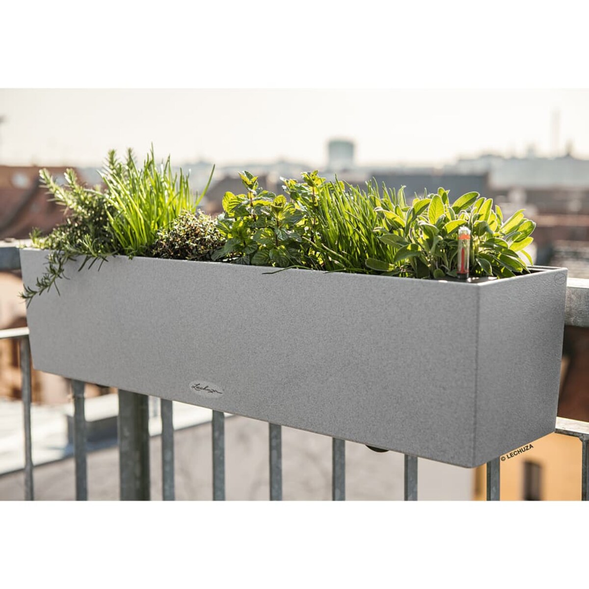 LECHUZA Donica BALCONERA Stone 80 ALL-IN-ONE, szara