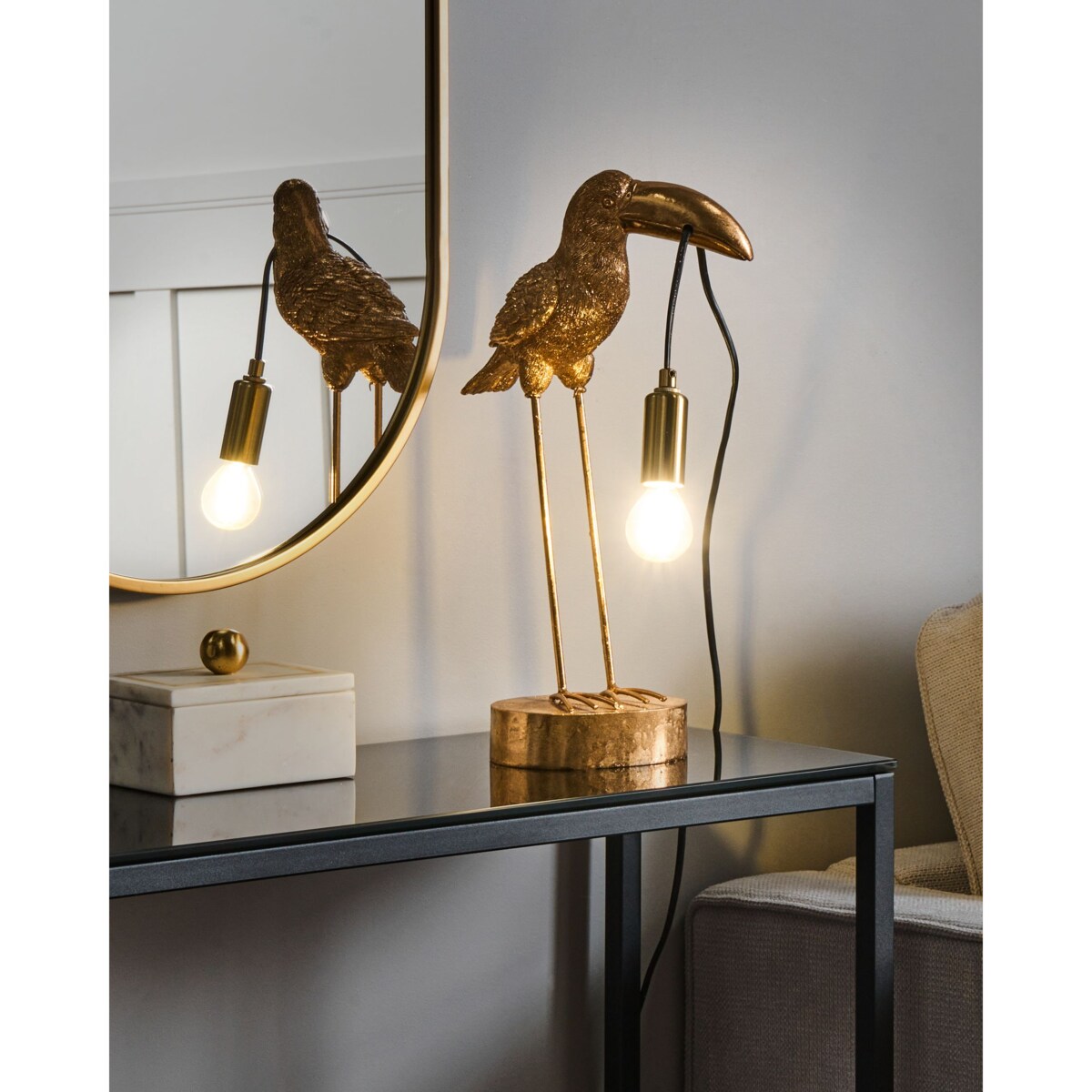 Lampa stołowa Tukan ARACARI Złoty