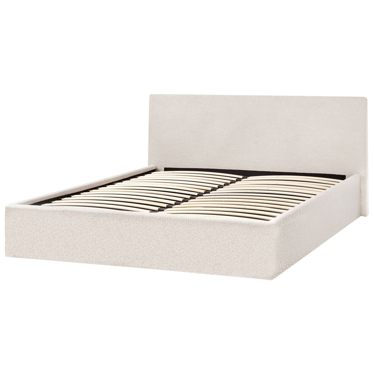 Łóżko z pojemnikiem Boucle ORBEY 160 x 200 cm Złamana biel