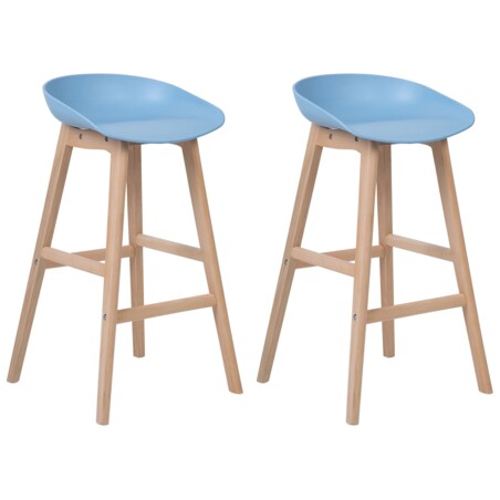Zestaw 2 krzeseł barowych niebieski MICCO