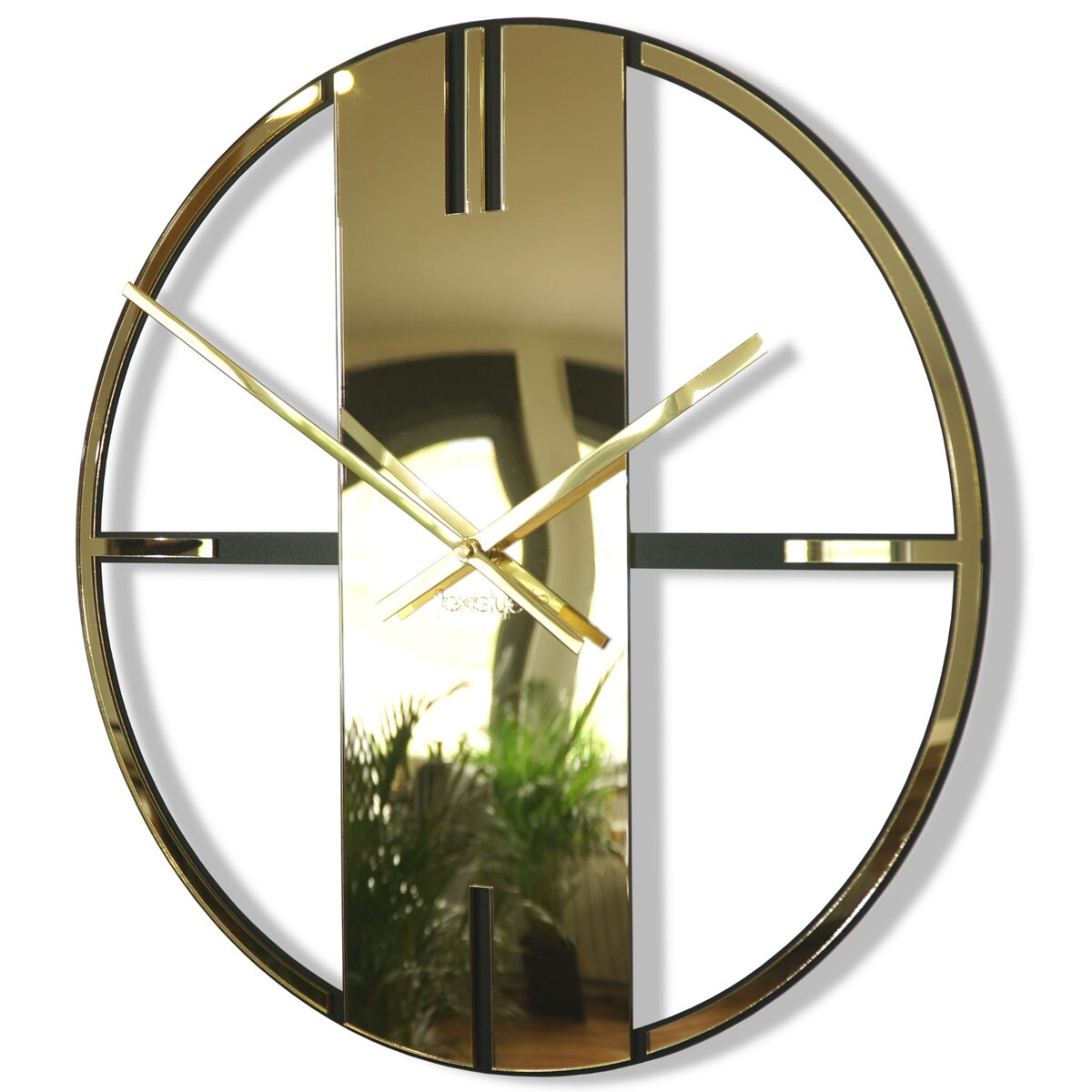 Metalowy zegar ścienny złoty Unique 50cm