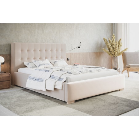 Łóżko sypialniane 160x200 BEN 2- beżowe