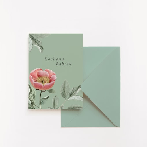 Kartka dla Babci Piwonie 12x17cm