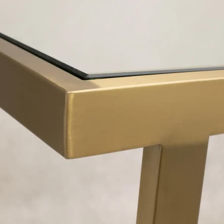 Szklany stolik kwadratowy Hudson HU-ST1576BR Cosmolight mosiądz