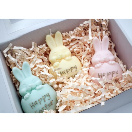 Zestaw prezentowy wielkanocny świece sojowe zajączki w skorupce