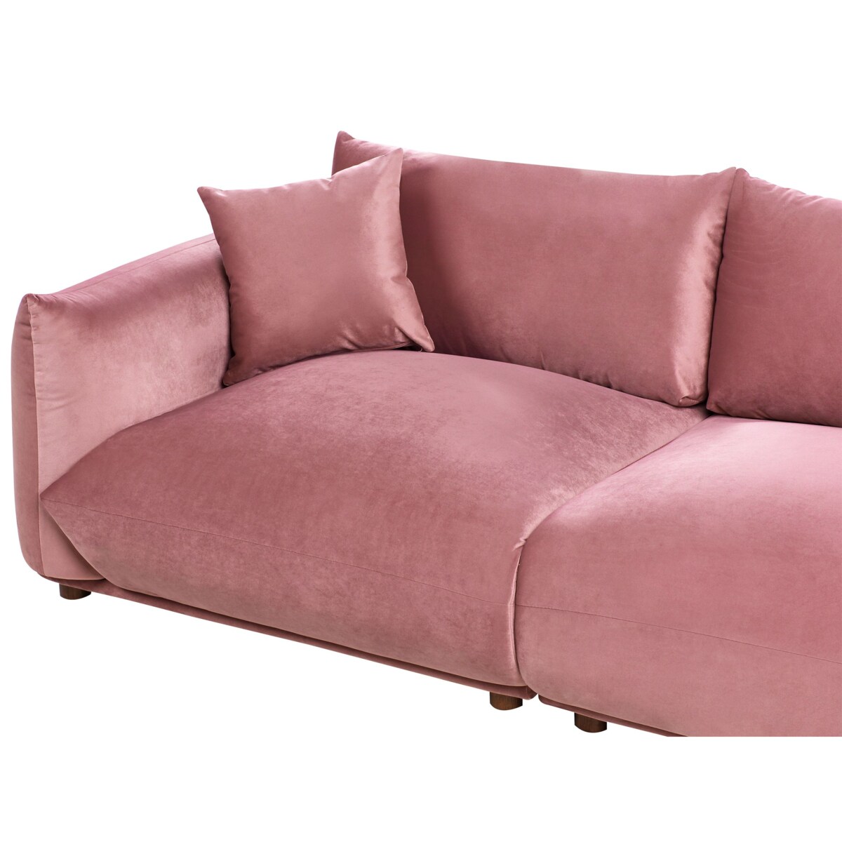 Sofa 3-osobowa welurowa różowa LUVOS