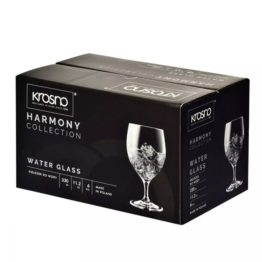 Kieliszki do Wody Krosno Harmony Szklanki na Nóżce Stopce Wody Soku Napojów