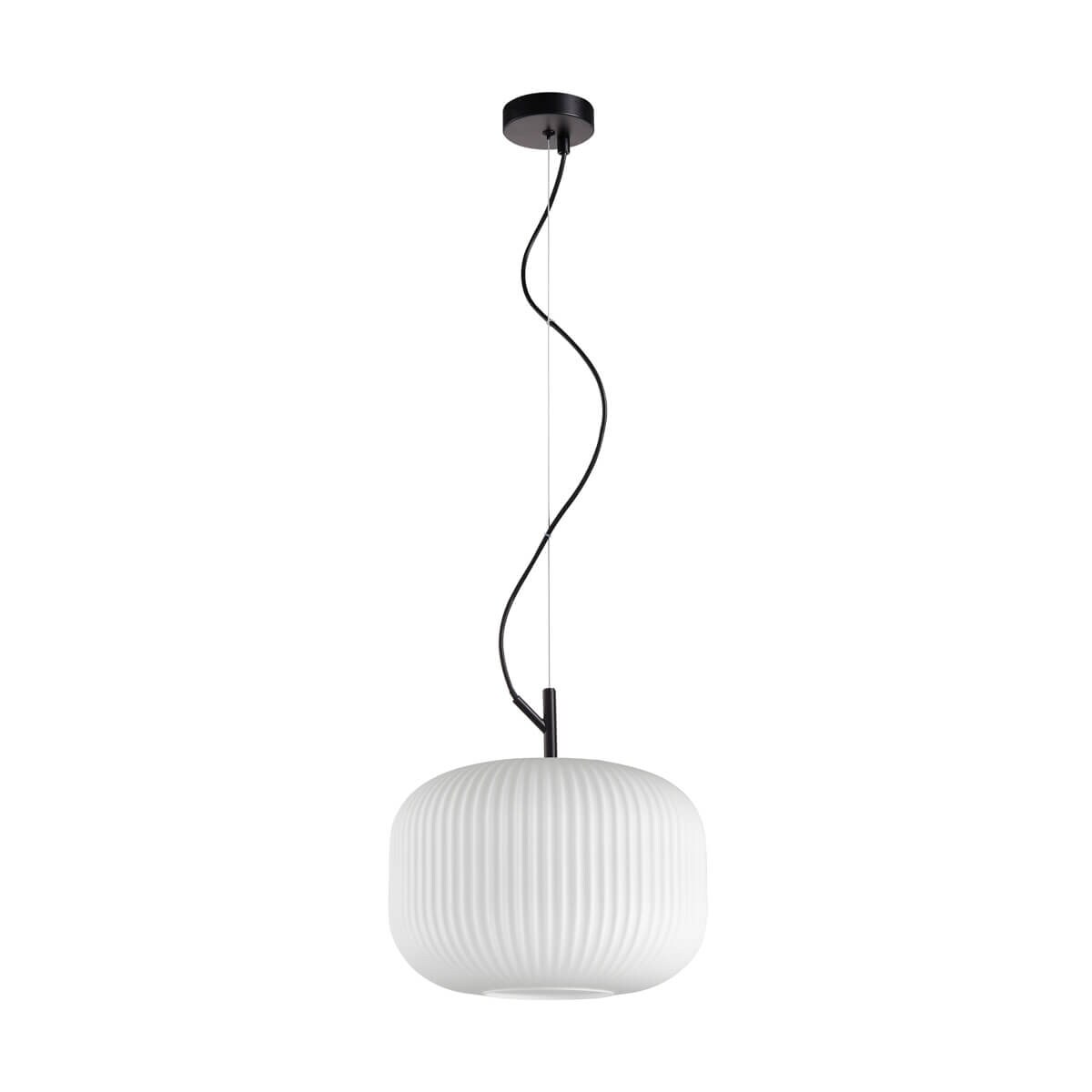 Lampa szklana zwis Rues PND-64536B-L-BL-OPA Italux czarny biały