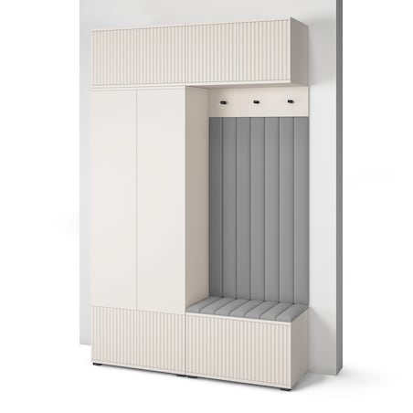 Frezowana garderoba do przedpokoju Ritmo wersja 2 Trinity 14 kaszmir