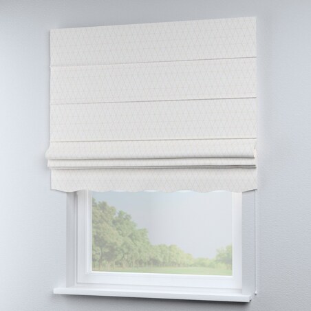 Roleta rzymska Florencja, beżowe trójkąty na kremowo-białym tle, Sunny