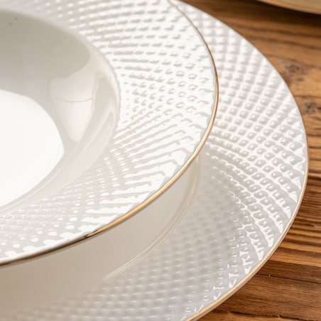 VILLA ITALIA Serwis obiadowy porcelanowy na 6 osób BARI GOLD