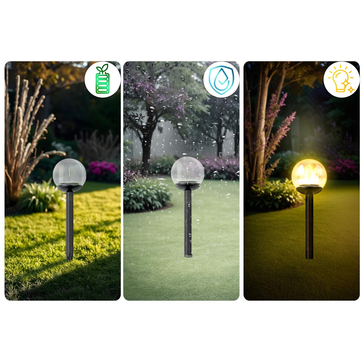 Lampki solarne do ogrodu kula led Ilumen 4szt.