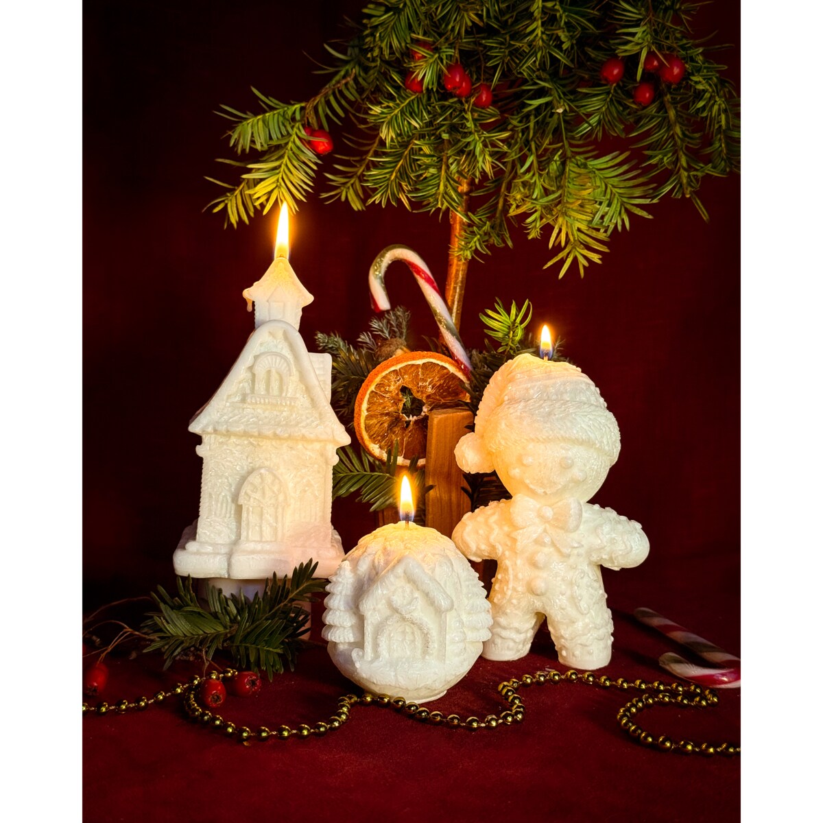 VERKOI Świeca Ozdobna Christmas Bauble Bombka