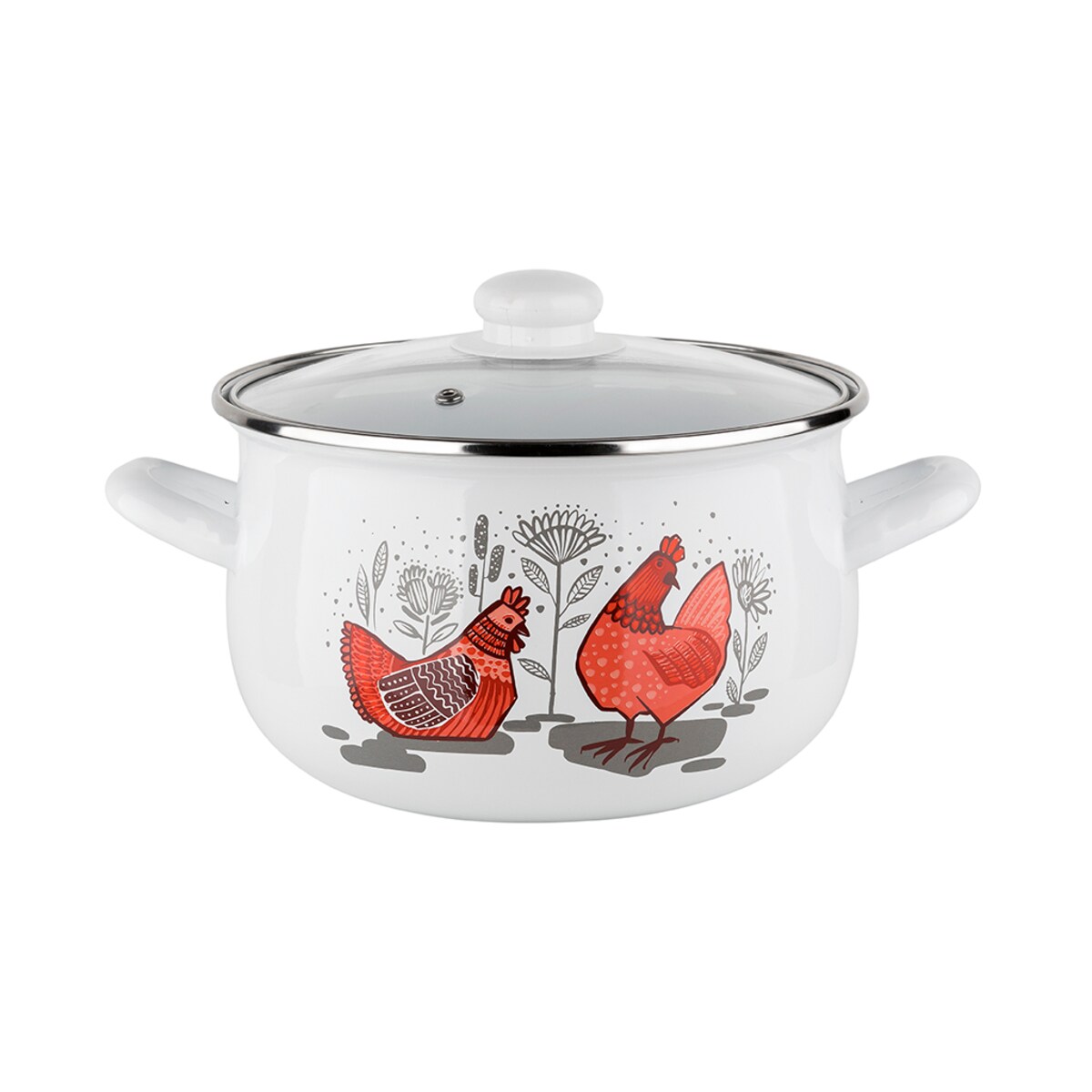 GARNEK EMALIOWANY pleszew 18cm 2,9 L kuchenny do gotowania obiadu w KURY