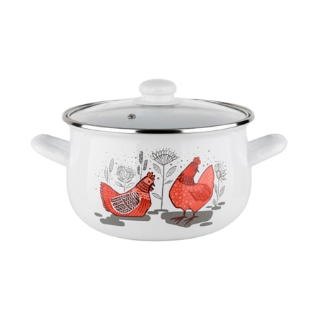 GARNEK EMALIOWANY pleszew 18cm 2,9 L kuchenny do gotowania obiadu w KURY