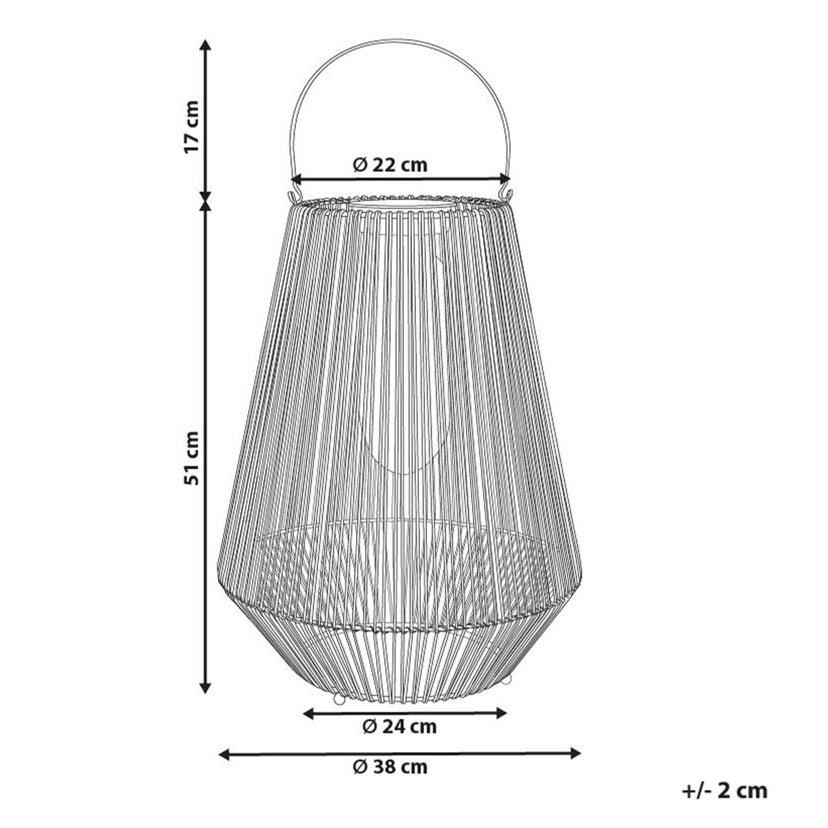 Lampion solarny LUSWISHI 68 cm Naturalny