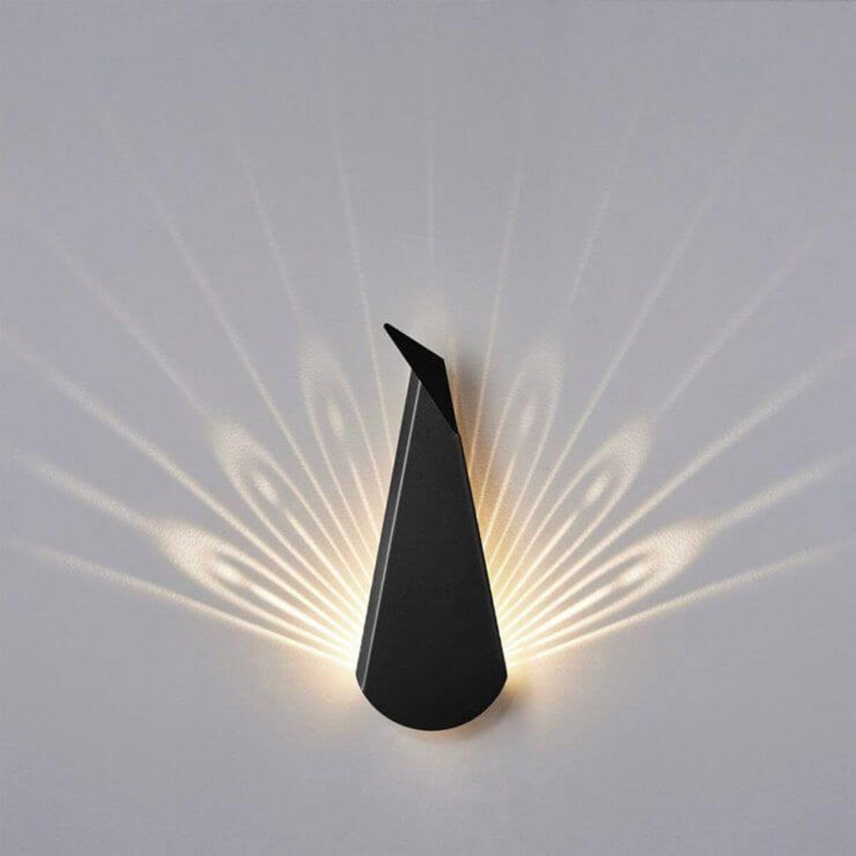 LAMPA ścienna ORIGAMI PAWN-B Abigali metalowa OPRAWA paw LED 3W 3000K kinkiet czarny